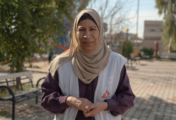 Waziha Ahmed Muhammad atuou como promotora de saúde no projeto de MSF em Hawija. © Hassan Kamal Al-Deen/MSF