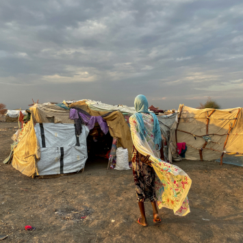 Abrigos improvisados no Centro de Trânsito de Renk, no Sudão do Sul. © Kristen Poels/MSF