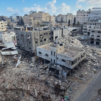 Prédios destruídos nos arredores de Al-Shifa, em Gaza, Junho de 2024. ₢MSF