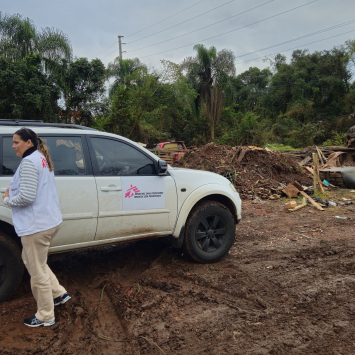 Hívina, profissional de MSF, no Rio Grande do Sul. ©Arquivo pessoal