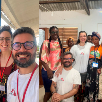 Felipe Evangelista com equipe de MSF em Moçambique. Foto: Arquivo pessoal