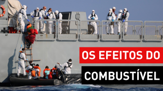 Inalação de combustível e queimaduras químicas no Mediterrâneo